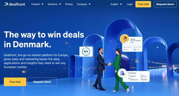 Screenshot of Dealfront website